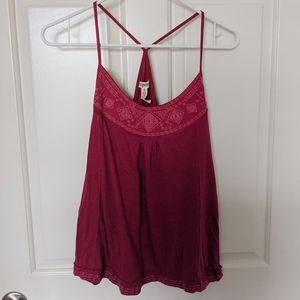 Aeropostale Pink Tank Top with Embroidery